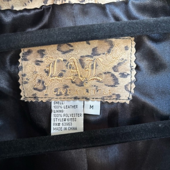 Live a Little Leopard Print Leather Jacket size M - Picture 2 of 8